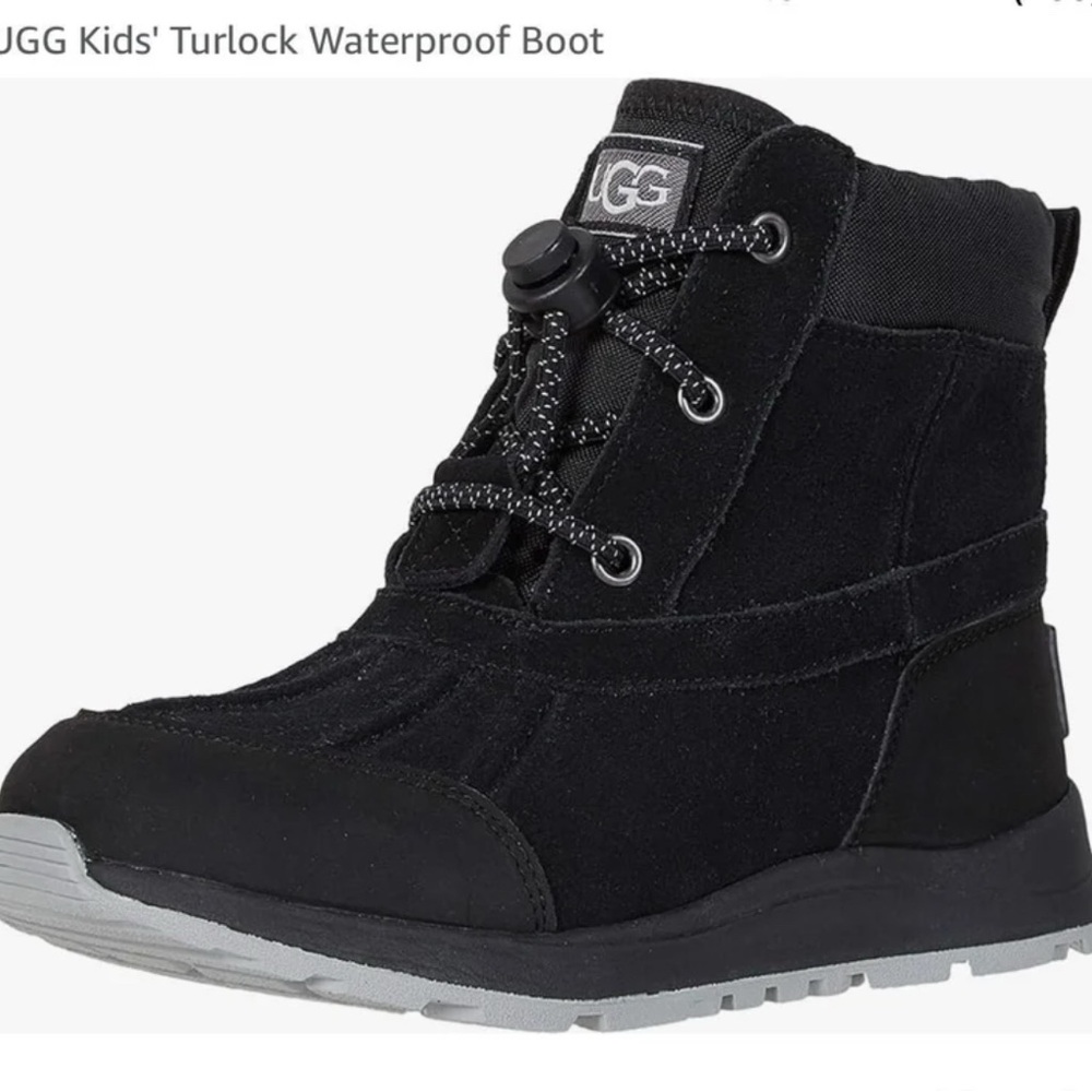 UGG Kids' Black Waterproof Winter Boots - Sz 1
